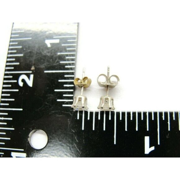 925 Sterling Silver Cubic Zirconia Post Stud Earrings Vintage - Picture 4 of 4